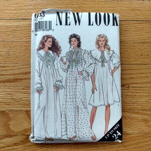 Vintage Poet Nightgown Sewing Pattern S-XL Victorian Prairie New Look 6163